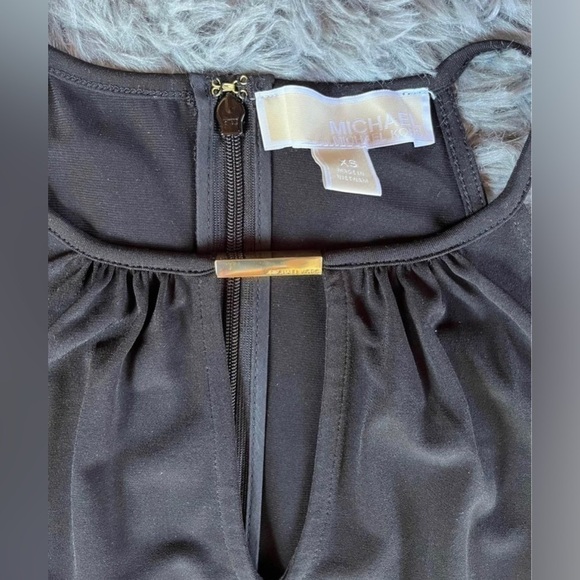 Michael Kors Dress LBD Cocktail Style XS extra small gold accents - Picture 3 of 4